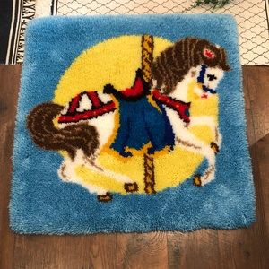 Vintage latch hook rug-